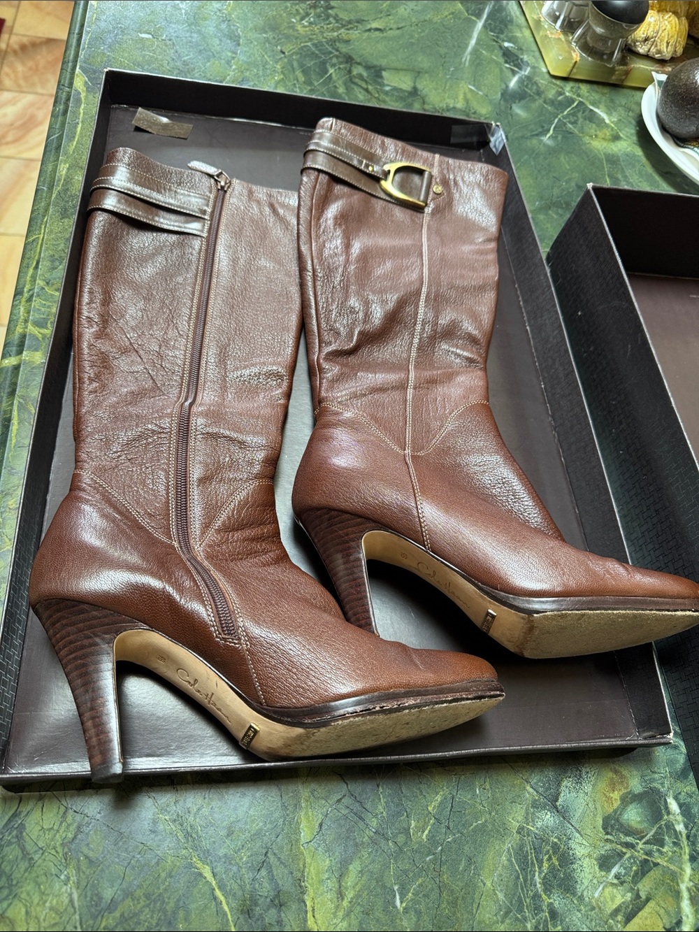 Cole Haan Sierra Air Tall Boots in Chestnut size 9B. Like NEW